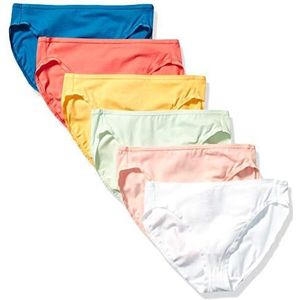 Amazon Essentials Women's Katoenen hoge onderbroek met pijpen (verkrijgbaar in grote maten), Pack of 6, Mooie kleurenpracht, L