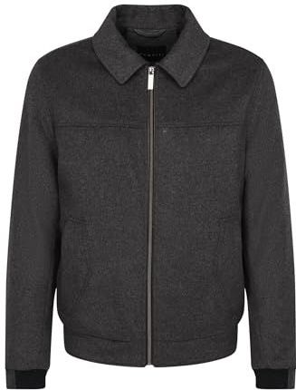 Donkergrijs Jack - Fijne Wolmix - Lange Mouwen - Platte Kraag