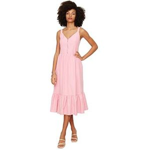 Trendyol GIPE gedetailleerde jurk met ritssluiting voor dames, roze, 34