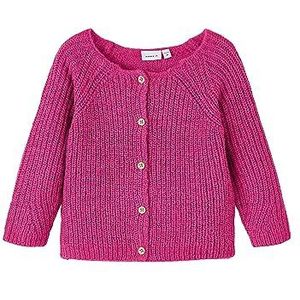 NAME IT Nmfbesine Ls Knit Card gebreide jas voor meisjes, roze yarrow, 104 cm