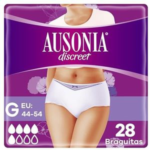 Ausonia - Discrete broek, incontinentiepads voor dames, slips voor urineverlies - Normale maat G, 28 stuks