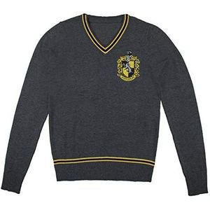 CINEREPLICAS - Harry Potter Zweinstein Trui - V-hals - Unisex - Huis Hufflepuff - Gelicentieerde producten Warner Bros - Maat XS (Kinderen 8 tot 12 jaar) - Ontworpen in Frankrijk