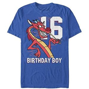 Disney Unisex Mulan-Mushu Sixteen Organic Short Sleeve T-Shirt, lichtblauw, S, lichtblauw, S