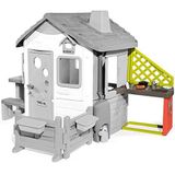 Smoby 810901 - Aanbouwkeuken voor speelhuisjes, speelkeuken voor speelhuis, met een gootsteen en veel accessoires, geschikt voor de meeste speelhuisjes