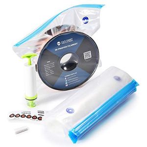 sainsmart, eVacuum 3D Printer Filament Opslag Kit Vacuüm Verzegelde Zakken Vacuum Compressie Opslag Zakken, 15 Vochtigheids Indicator Kaarten en 1 Handpomp