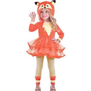 amscan 9903510 Oranje Fox Hooded Jurk met Beenwarmers - Leeftijd 7-8 Jaar - 1 ST