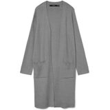 VERO MODA Vmsaba Ls Pocket Coatigan Ga Noos, Medium grijs (grey melange), S