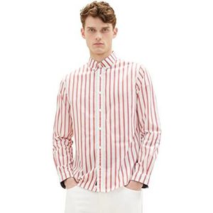 TOM TAILOR Heren 1036219 hemd, 31787-Red Off White Stripe, XL, 31787 - Red Off White Stripe, XL