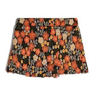 Koton Girls's Floral Printed Skort Envelop Elastische tailleband Shorts, bruin design (5d0), 4-5 Jaar