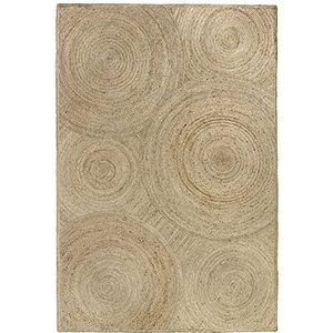 HAMID - Jute Baena tapijt, 100% natuurlijke jutevezel, zacht natuurlijk tapijt, handgeweven, voor woonkamer, eetkamer, slaapkamer, entree, 230 x 160 cm