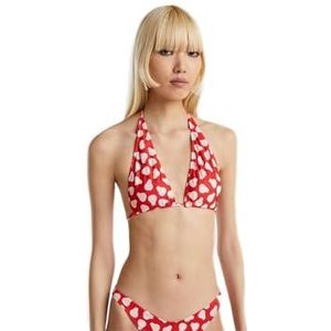 United Colors of Benetton BH 3LWH5R02Y bovendeel van de bikini, rood met 72 M, XS dames, Rood met patroon 72 m, XS