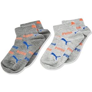 PUMA Unisex Kids Logo Quarter 4P, Grey Mélange/Lava, 35/38