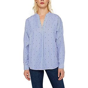 ESPRIT Patroonmix blouse, 100% katoen, navy, 32 NL