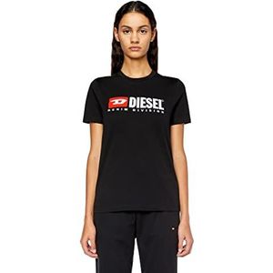 Diesel T-reg-DIV T-shirt voor dames, Zwart Zwart Zwart, XXS