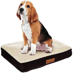 Ellie-Bo Hond Bed met Faux Suede en Schapenvacht Topping voor Hond Kooi/Kat Medium 76,2 cm, 71x48x10cms to fit 30 inch Medium Ellie-Bo Cage, Zwart
