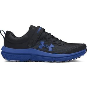 Under Armour UA BPS Assert 10 AC hardloopschoenen voor kinderen, zwart/blauw/wit, 33.5 EU