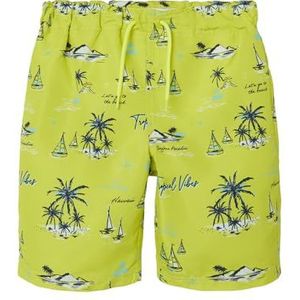 NKMZORRO TB Long Swim Shorts, Evening Primroos/Aop: IJsland, 134 cm