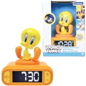 Lexibook, Titi, Titi wekker nachtlampje, Geluiden en melodieën, Verlicht LCD-scherm, Verlicht, Snooze, Geel, RL800TW