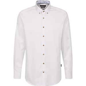 bugatti Vrijetijdshemd voor heren, 1:1 mouw, wit, L