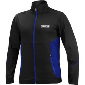 Sparco 01366NRAZ2M, sweatshirt met ritssluiting, volledige maat M, zwart/blauw, uniseks, volwassenen, meerkleurig, 42/50 EU, 50 hojas, Medium