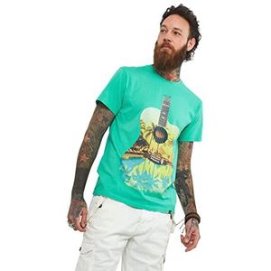 Joe Browns Mannen Op Vakantie Gitaar Print T-shirt, Ocean Green, M