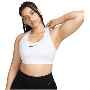 Nike Damesbeha W Nk Df Swsh Hgh Spt Bra, wit/wit/zwart, DX6815-100, 4XC-E