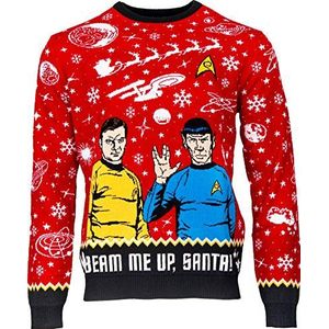 Numskull Unisex officiële Star Trek 'Beam Me Up, Santa!' gebreide kersttrui voor mannen of vrouwen - lelijke nieuwigheid trui cadeau, Star Trek Beam Me Up Kerstman, XXS