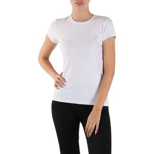 Armani Exchange Dames T-shirt met korte mouwen en ronde hals, wit, L