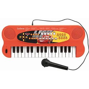 Lexibook Disney Pixar Cars 3 Bliksem McQueen en Cruz Elektronisch Keyboard, Piano met 32 toetsen, Microfoon voor zingen, Zwart/rood, K703DC