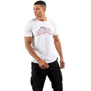 Marvel Heren Spiderman Japans kruipen T-shirt, wit, X-Large