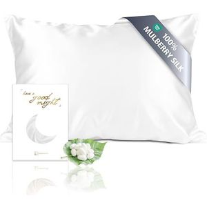 townssilk - Kussensloop - Wit - 100% Zijde - 19 Momme - 50 x 70 cm