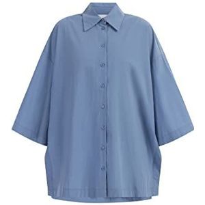 RISA Dames oversized overhemd teylon 25326388, blauw, L, blauw, L