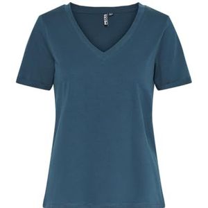 PIECES Pcria Ss Solid Tee Noos T-shirt voor dames, V-hals, reflecterende vijver, S