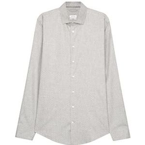 Seidensticker Zakelijk overhemd voor heren, strijkvrij overhemd met rechte snit, lange mouwen, kent-kraag, 100% katoen, grijs, 41
