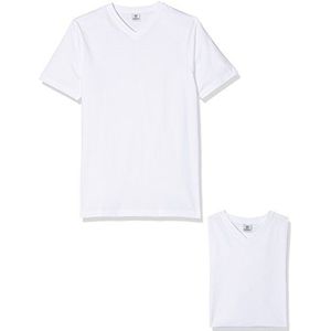 LERROS Heren V-hals dubbelpak T-shirt, wit (white 100), M