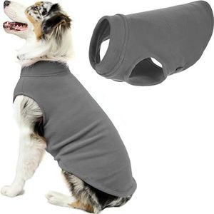 Gooby - Stretch fleece vest, trui fleece vest jas trui voor honden, grijs, 6X-Large lengte (27 inch).