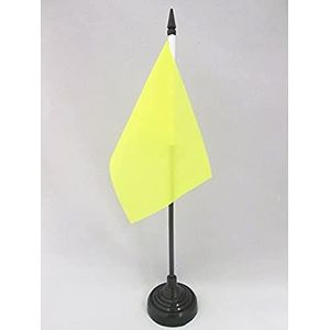 Race officier geel Tafelvlag 15x10 cm - Racing Desk Vlag 15 x 10 cm - Zwarte plastic stok en voet - AZ FLAG