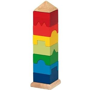 Houten Stapel Toren (9dlg.) - Klassiek Stapelspeelgoed voor Kinderen