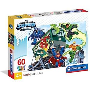 Clementoni Supercolor Superfriends-60-delige set, Made in Italy, kinderen 5 jaar, cartoon, Dc Comics, superhelden, meerkleurig, medium, 26066