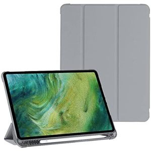 Compatibel met iPad (10,2 inch) tabletbeschermhoes, Y-vormige vouwtas met pensleuf, transparant, grijs