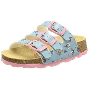 Superfit Pantoffels met voetbed voor meisjes, Lichtblauw meerkleurig 8410, 24 EU