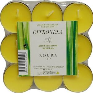 Roura 18 Stuks Citronella Theelichten Kaarsen, Wax, Multi kleuren, One Size