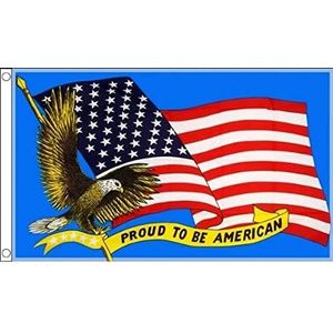 Trots op de Amerikaanse vlag 150x90 cm - Verenigde Staten - Amerikaanse vlaggen 90 x 150 cm - Banner 3x5 ft Hoge kwaliteit - AZ FLAG