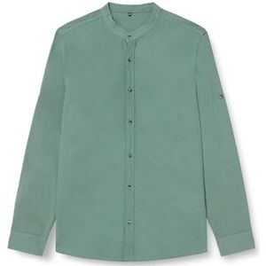 Trendyol Heren rechte lange mouwen slank overhemd, dark green, XL
