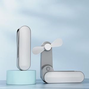 Rawrr Mini-ventilatoren, USB, handventilator, werkt op batterijen, draagbare ventilatoren, stil, oplaadbare ventilator, kleine bureauventilator, opvouwbare zakventilator (wit)