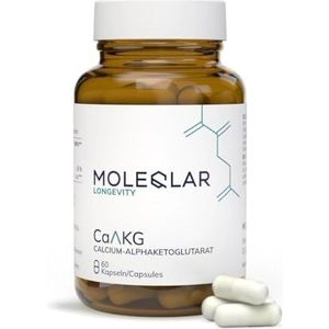 MoleQlar CaAKG (calcium-alfaketoglutaraat) 60 capsules - voedingssupplement met calcium & alfaketoglutaraat - 1000 mg calcium-AKG per capsule