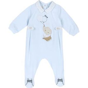 Chicco, Babyrompertje van zacht en licht katoen, met comfortabele rugopening, ideaal voor lente en herfst, ontworpen in Italië, babykleding 0-24 maanden, lichtblauw (1), 0 Maanden