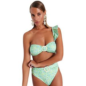 Trendyol Vrouwen breien Bikini Top,Groen-Veelkleurig,40, Groen-multicolor, 44