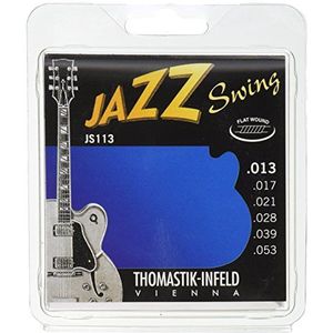Thomastik snaren voor elektrische gitaar Jazz Swing Series nikkel flat wound set JS113 Medium 013-.053w Medium 13-53