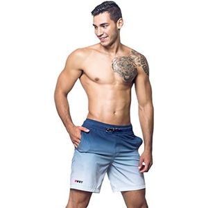 BWET Swimwear Sunrise Boardshorts voor heren, meshvoering en zakken, sneldrogend, milieuvriendelijk, marineblauw, S